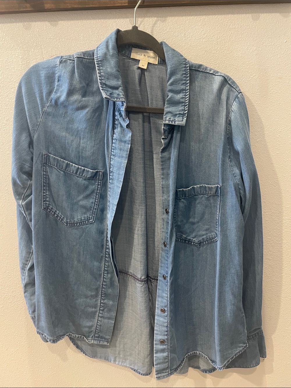 cloth & stone Light Wash Denim Shirt
